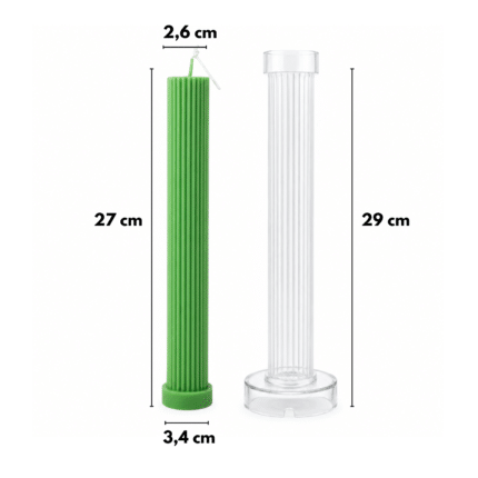 Plastvorm õhukestele lauaküünaldele 25 x 2,2 cm