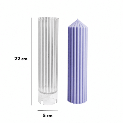 Plastvorm ribilisele silindrikujulisele küünlale 22 × 5 cm