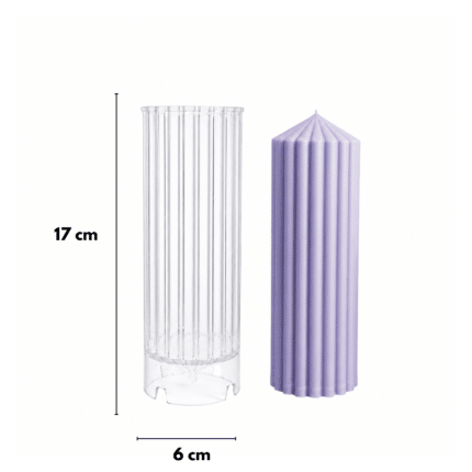 Plastvorm ribilisele silindrikujulisele küünlale 17 × 6 cm